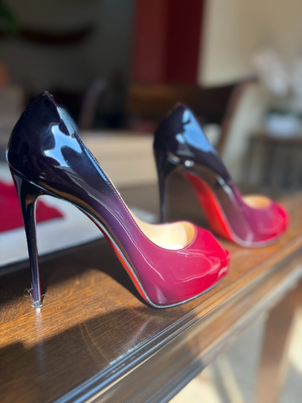 Christian Louboutin New Very Prive 120 Carmin-night patent heel